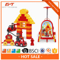 2016 Plastic mini fire fighting car building fire resistant block toys